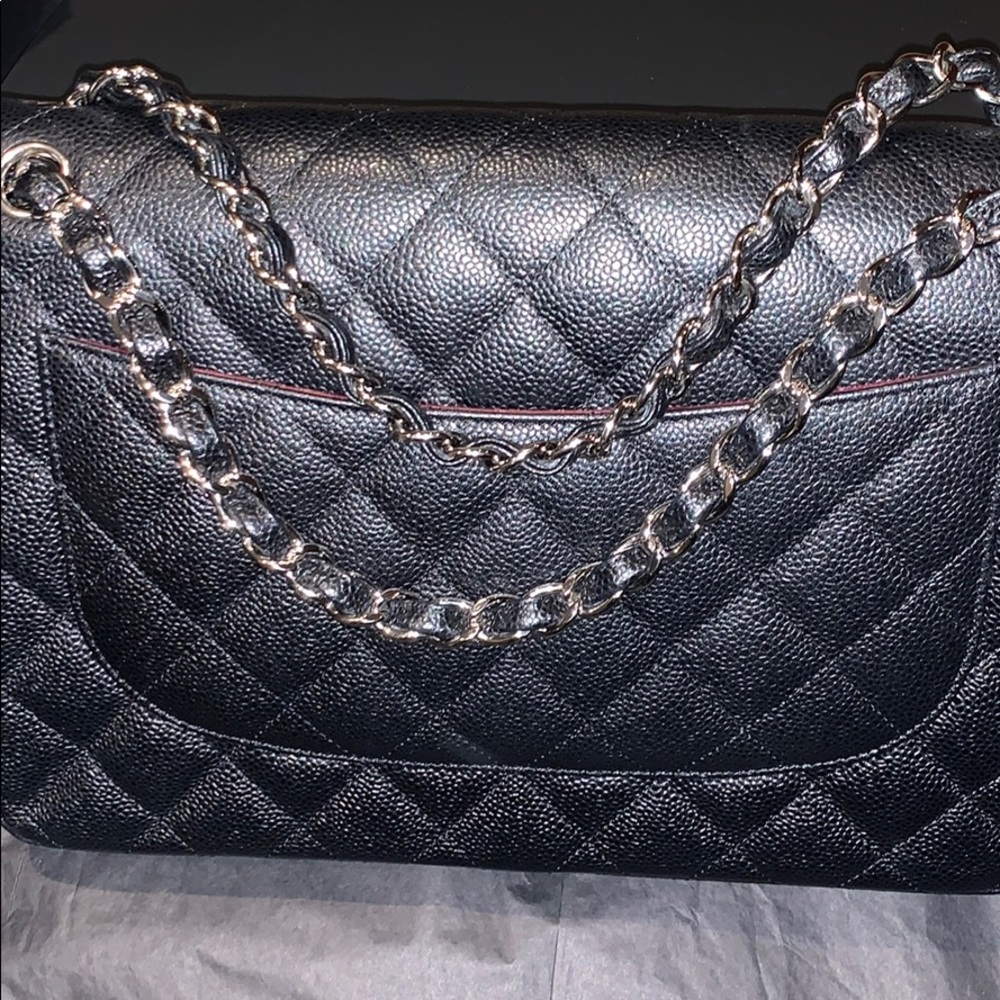 Chanel jumbo caviar classic double flap silver - Picture 7 of 13
